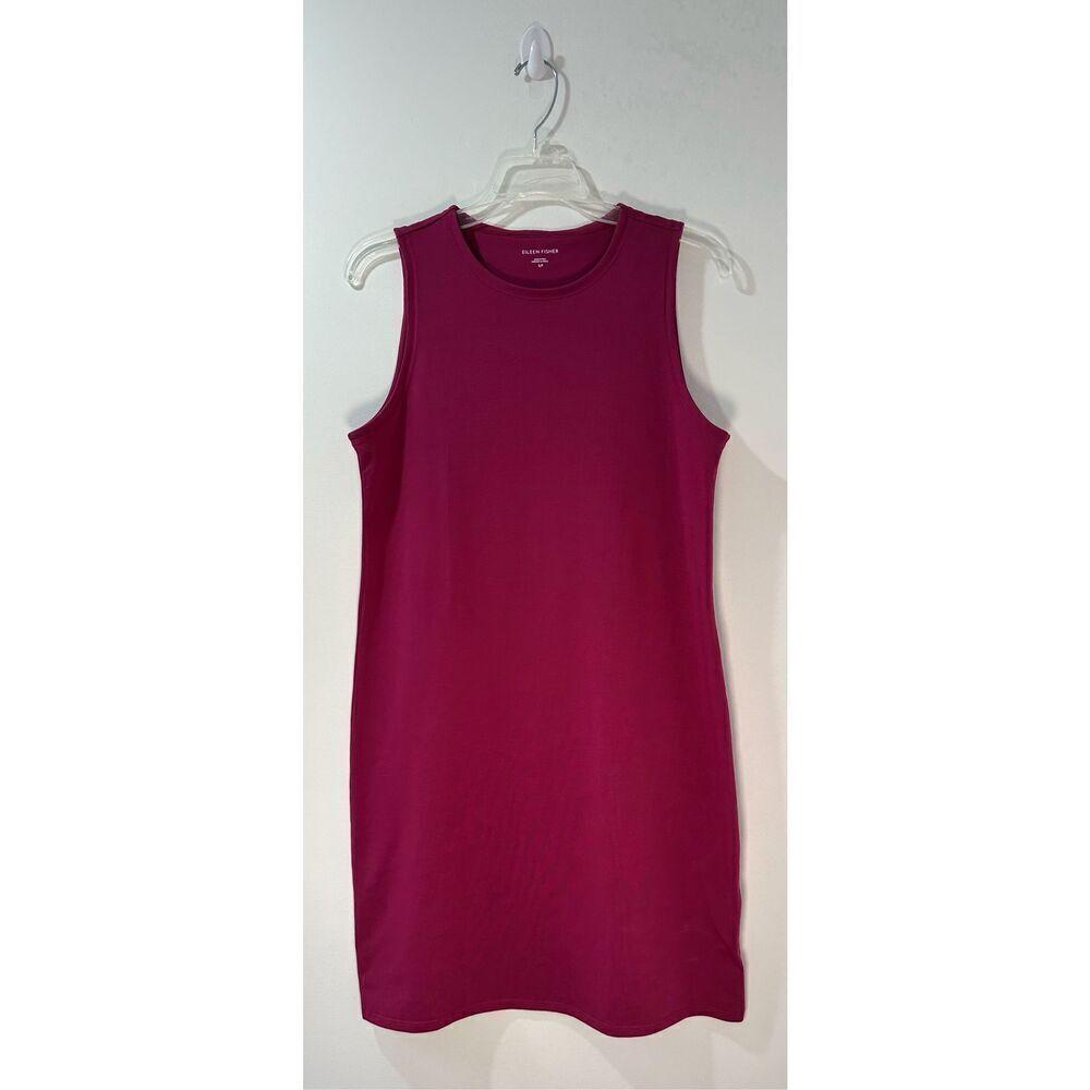 Eileen Fisher Systems organic cotton magenta sleeveless dress size S/P. #15-1761